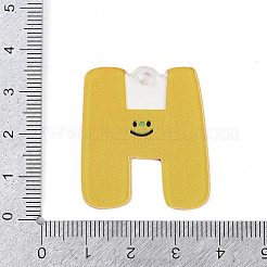 アクリルパーツ  笑顔の文字  文字h  29~38x21.5~34.5x2.3mm  穴：3mm&nbsp;MACR-R002-01H