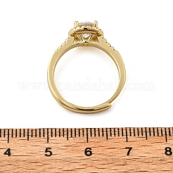 Brass Micro Pave Clear Cubic Zirconia Finger Rings for Women&nbsp;RJEW-U049-06G