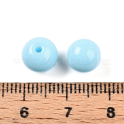 不透明なソリッドカラーのガラスビーズ  ラウンド  空色  8~8.5mm  穴：1.2~1.6mm&nbsp;X1-GLAA-N007-8mm-A15