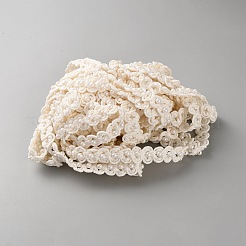 ポリエステル織りテープ  プラスチック製のビーズと  ホワイト  1/2インチ（14mm）&nbsp;OCOR-WH20050-022A