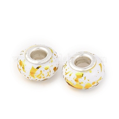 Opaque Resin Rondelle European Beads&nbsp;RESI-Z046-01