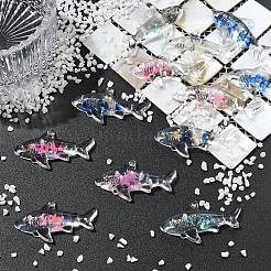 12Pcs Transparent Luminous Acrylic Pendants&nbsp;TACR-YW0003-43