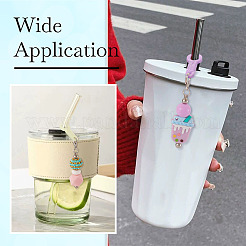 8Pcs 8 Colors Acrylic Straw Pendant Beadable Bar&nbsp;HJEW-TA0001-48