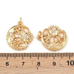 Brass Micro Pave Cubic Zirconia Pendants&nbsp;KK-L255-05G