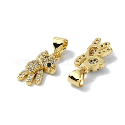 Rack Plating Real 18K Gold Plated Brass Micro Pave Cubic Zirconia Pendants&nbsp;KK-B084-11G
