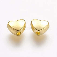 合金ビーズ  カドミウムフリー＆ニッケルフリー＆鉛フリー  ハート  ゴールドカラー  6x5x3mm  穴：1mm&nbsp;X-PALLOY-6122-G-NR