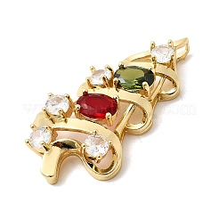 Brass Micro Pave Cubic Zirconia Pendants&nbsp;KK-L258-01G-A01