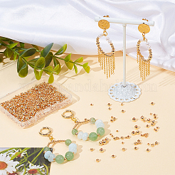 1000Pcs 4 Styles Brass Round Spacer Beads&nbsp;KK-NB0003-34