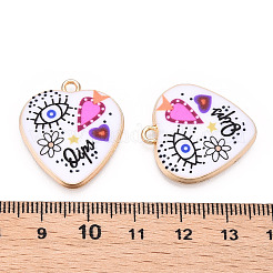 プリント合金ペンダント  ナザールボンジュウのチャーム入りハート  カラフル  25.5x23x3mm  穴：2mm&nbsp;ENAM-ZX002-36C