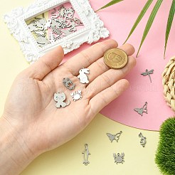 30Pcs 15 Styles 201 Stainless Steel Pendants&nbsp;STAS-CJ0003-18