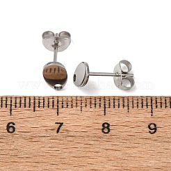 Non-Tarnish 304 Stainless Steel Stud Earring Findings&nbsp;STAS-R063-38