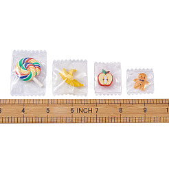 樹脂チャーム  模造食品  透明なビニール袋付き  食品と果物  ミックスカラー  38個/セット&nbsp;RESI-TA0001-16
