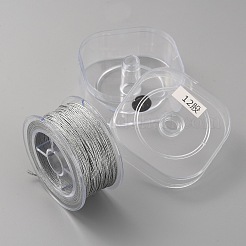 ナイロン糸  プラスチックボビン付き  Diy のジュエリー ビーズのブレスレットを作るため  銀  0.8mm  約54.68ヤード（50m）/ pc&nbsp;LS-OCOR-WH0047-59A-02