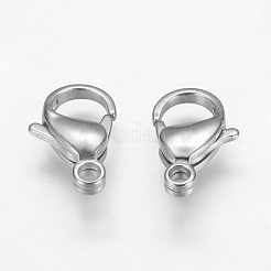 変色しにくい304ステンレススチール製のロブスタークロウ留め金  ステンレス鋼色  17x11x5mm  穴：2mm&nbsp;STAS-F125-17x11mm-P