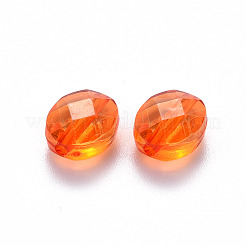 透明なアクリルビーズ  オーバル  オレンジ  10x8x5.5mm  穴：1.5mm  約1550個/500g&nbsp;TACR-S154-18A-84