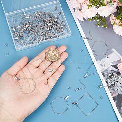 ビーズフープピアスのDIYキット  304ステンレススチールフープピアス金具を含む  316ステンレススチールピアスフック  ステンレス鋼色  フープピアスのパーツ：40個/箱&nbsp;DIY-UN0002-43P