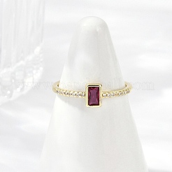 Brass Micro Pave Cubic Zirconia Cuff Rings&nbsp;RJEW-S400-16A-G