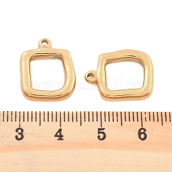 PVD真空メッキ304ステンレスペンダント  長持ちメッキ  スクエアチャーム  ゴールドカラー  17.5x14x3mm  穴：1.2mm&nbsp;STAS-H218-04G