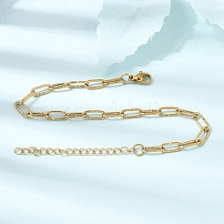 4MM 304 Stainless Steel Textured Paperclip Chain Bracelets for Man and Women&nbsp;SA-CBAB767-13G