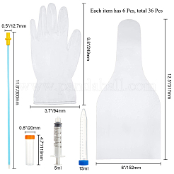 DIYツールセット  peコレクションバッグを含む  プラスチック注射器  塩ビ安全手袋＆遠心分離チューブ  透明  12x2cm&nbsp;DIY-GA0001-69