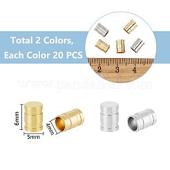 40Pcs 2 Colors 304 Stainless Steel Cord End Caps&nbsp;STAS-UN0056-75