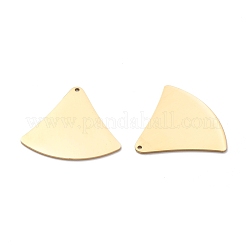 304ステンレスペンダント  レーザー切断  扇形  ゴールドカラー  29.5x32x1mm  穴：1.2mm&nbsp;STAS-Y006-46G