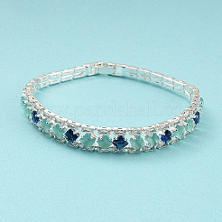 Rack Plating Brass Rhombus Link Bracelet&nbsp;BJEW-Q771-08S