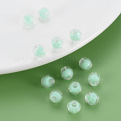 透明なアクリルビーズ  二層ビーズ  多面カット  ラウンド  アクアマリン  8x7.5mm  穴：2mm  約2000個/500g&nbsp;TACR-S152-17A-SS2111