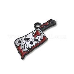 ハロウィンアロイエナメルペンダント  ブラック  12x31x1.2mm  穴：2mm&nbsp;FIND-G099-01EB-02