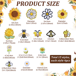60Pcs 15 Styles Computerized Embroidery Cloth Iron on/Sew on Patches&nbsp;DIY-PH0034-96