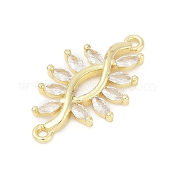 Brass Clear Cubic Zirconia Connector Charms&nbsp;LS-KK-Z094-06G-04