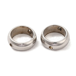 変色しない201ステンレススチールビーズフレーム  リング  ステンレス鋼色  8x3mm  穴：1mm&nbsp;STAS-O130-06P-C