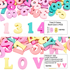 300Pcs 2 Style Natural Wooden Cabochons&nbsp;WOOD-CA0001-36