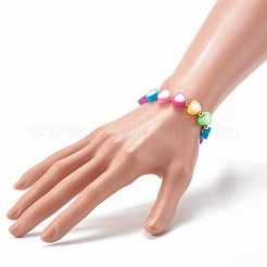Handmade Polymer Clay Heart Beads Stretch Bracelets&nbsp;BJEW-JB06560-02