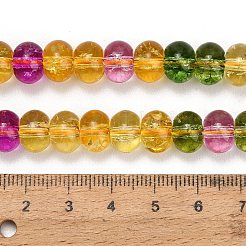 染色された天然石風ガラスビーズの連  ロンデル  カラフル  9.5~10x7mm  穴：1.5mm  約54個/連  14.96''（38センチメートル）&nbsp;GL-Z001-03B-05