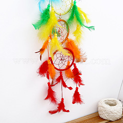 Woven Net/Web With Feather Pendant Decorations&nbsp;RABO-PW0001-159