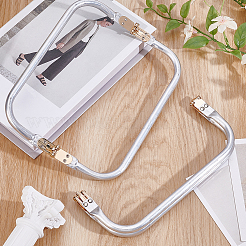 アルミ製バッグハンドル2個  バッグ交換用アクセサリー  銀  9x22x2cm&nbsp;FIND-BBC0004-96B