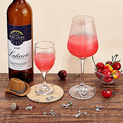 24Pcs 8 Styles Horseshoe & Brush & Horse & Hat Alloy Wine Glass Charms with Acrylic Pearl&nbsp;AJEW-BC0003-14