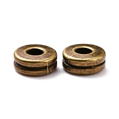 チベット風合金スペーサービーズ  フラットラウンド  カドミウムフリー＆鉛フリー  アンティークブロンズ  6x2.5mm  穴：2mm&nbsp;TIBEB-ZN60102-01AB