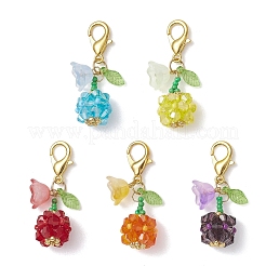 Fruit & Flowers Glass Seed Beads Pendant Decorations&nbsp;HJEW-MZ00407