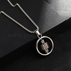 亜鉛合金ペンダントネックレス  201 ステンレススチールチェーンネックレス  クロス  23.78インチ（60.4cm）  ペンダント：28x24mm&nbsp;NJEW-M211-14C-PB