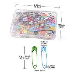 塗装鉄安全ピンをスプレー  ブローチ作りに  キルト針  ミックスカラー  30~31x7x2.5mm  50個/箱&nbsp;IFIN-YW0001-54