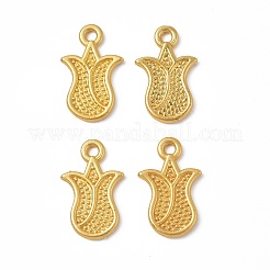 ラックメッキ合金チャーム  カドミウムフリー＆鉛フリー＆ニッケルフリー  花  マットゴールドカラー  14x9x1.5mm  穴：1.2mm&nbsp;PALLOY-I215-21G