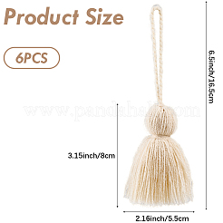 6Pcs Acrylic Fibers Tassel Pendant Decorations&nbsp;HJEW-CP0001-31A