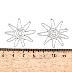 304ステンレスペンダント  中空の太陽のチャーム  ステンレス鋼色  31x32x1.5mm  穴：9x2.5mm&nbsp;SA-CBAE7EB-20P