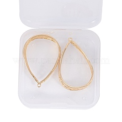 真鍮チャーム  ティアドロップ  18KGP本金メッキ  38x25x8.5mm  穴：1.2mm  2個/箱&nbsp;KK-JP0010-13G
