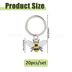 20Pcs Alloy Enamel Bees Keychain&nbsp;KEYC-FH00099