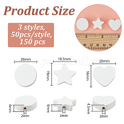 150Pcs 3 Styles Wood Beads&nbsp;WOOD-OC0003-72