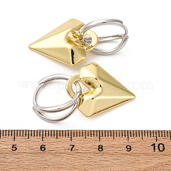 Two Tone Heart Brass Hoop Earrings&nbsp;EJEW-D322-12GP-02B