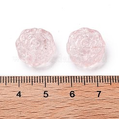 スプレー塗り透明ガラス・ビーズ  花のチャーム  ラベンダー  15x15x6mm  穴：1.2mm&nbsp;GLAA-D038-01K